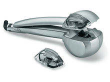 Charger l&#39;image dans la galerie, Fer à friser avec deux couvercles en plastique transparent et une finition métallique grise.
