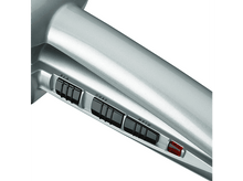 Charger l&#39;image dans la galerie, Gros plan sur un panneau de commande de sèche-cheveux avec des boutons noirs et un interrupteur rouge.
