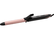 Un fer à friser noir et or rose. Le canon est or rose.