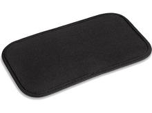 Charger l&#39;image dans la galerie, Un coussinet rectangulaire noir aux coins arrondis. Il a un bord noir et une surface légèrement texturée.
