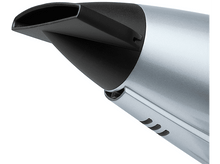 Charger l&#39;image dans la galerie, Gros plan d&#39;une buse de sèche-cheveux bleu clair et noir, orientée vers la droite. Fond blanc.
