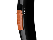 Charger l&#39;image dans la galerie, Commande de sèche-cheveux noire et orange. Les réglages sont 0, I et II.
