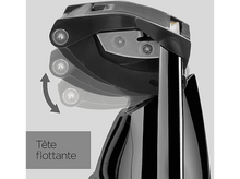 Charger l&#39;image dans la galerie, Un rasoir électrique noir avec une tête rotative, avec le texte &#39;tête flottante&#39;.
