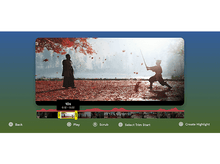 Charger l&#39;image dans la galerie, Un écran affichant une scène de jeu vidéo avec deux personnages se battant à l&#39;épée, entourés de feuilles.
