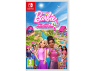 Couverture du jeu Barbie Project Friendship. Deux figurines Barbie devant un paysage coloré.