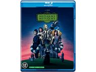 Couverture du film Beetlejuice. Acteurs et titre. Fond bleu.