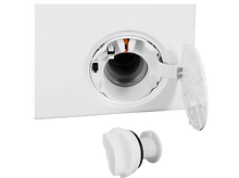 Charger l&#39;image dans la galerie, Un composant blanc d&#39;appareil. Une ouverture circulaire avec un couvercle ouvert. Un bouchon blanc détaché avec un anneau noir est en dessous.
