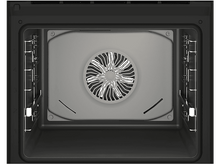 Charger l&#39;image dans la galerie, Intérieur du four, ventilateur au centre. Grilles métalliques sur les côtés. Intérieur noir.
