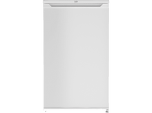 Charger l&#39;image dans la galerie, Réfrigérateur Beko blanc. Design minimaliste avec poignée en haut et fond noir.
