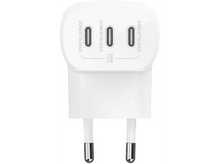 Charger l&#39;image dans la galerie, Un adaptateur de charge blanc avec trois ports USB-C. L&#39;étiquette indique 20W/67W MAX et 25W/67W MAX.
