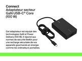 BELKIN Adaptateur secteur USB-C GaN Power 100W Noir (INC016glBK) Chargeur USB-C