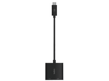 Charger l&#39;image dans la galerie, Adaptateur Belkin USB-C vers HDMI noir. Il s&#39;agit d&#39;un court câble avec connecteurs.
