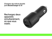 Charger l&#39;image dans la galerie, BELKIN Adaptateur voiture Boostcharge 42W Dual USB-C/USB-A Noir (CCB005btBK)
