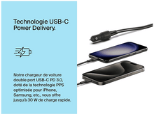 Charger l&#39;image dans la galerie, BELKIN Adaptateur voiture Boostcharge 42W Dual USB-C/USB-A Noir (CCB005btBK)
