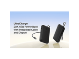 BELKIN BoostCharge 20 000 mAh – 45 W PD – Avec écran et câble intégré (USB-A + USB-C)