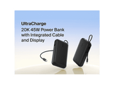 BELKIN BoostCharge 20 000 mAh – 45 W PD – Avec écran et câble intégré (USB-A + USB-C)