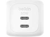 BELKIN BoostCharge Pro Chargeur rapide 50W avec 2 ports USB-C, câble USB-C de 1 m inclus - Blanc