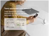 BELKIN BoostCharge Pro Chargeur rapide 67W avec 2 ports USB-C, câble USB-C de 2 m inclus - Blanc