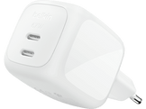 BELKIN BoostCharge Pro Chargeur rapide 67W avec 2 ports USB-C, câble USB-C de 2 m inclus - Blanc