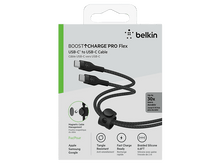 Charger l&#39;image dans la galerie, BELKIN Câble BoostCharge USB-C vers USB-C 2.0 tressé en silicone (2 m), noir
