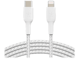 BELKIN Câble USB - Lightning 1 m torsadé Blanc (CAA004bt1MWH)