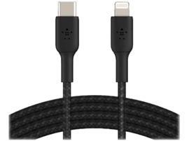 BELKIN Câble USB - Lightning 2 m torsadé Noir (CAA004bt2MBK)