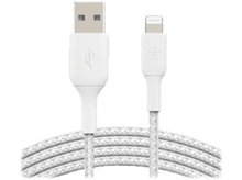 Charger l&#39;image dans la galerie, BELKIN Câble USB - Lightning Nylon 1 m Blanc (CAA002BT1MWH)
