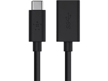 Charger l&#39;image dans la galerie, Câble adaptateur USB-C vers USB noir, avec connecteur USB-C et port USB.
