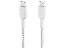 Charger l&#39;image dans la galerie, Deux câbles USB-C blancs côte à côte, avec des connecteurs blancs.
