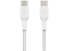 Charger l&#39;image dans la galerie, Deux câbles USB-C blancs avec des connecteurs blancs et un cordon tressé.
