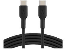 Charger l&#39;image dans la galerie, Câble USB-C noir avec deux connecteurs USB-C, câble noir et fond blanc.
