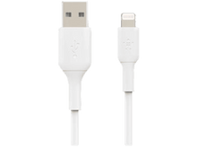 Charger l&#39;image dans la galerie, Câble blanc USB vers Lightning. Les deux extrémités du câble sont présentées sur fond blanc.
