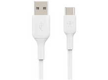 Charger l&#39;image dans la galerie, Câble USB vers USB-C blanc. L&#39;extrémité USB est à gauche et l&#39;extrémité USB-C à droite.
