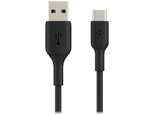 Charger l&#39;image dans la galerie, Câble de charge USB-C vers USB-A noir. Le câble est noir, les connecteurs visibles.
