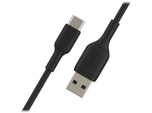 Charger l&#39;image dans la galerie, Câble Belkin USB-C vers USB-A noir. Une extrémité est USB-C, l&#39;autre USB-A, toutes deux noires.
