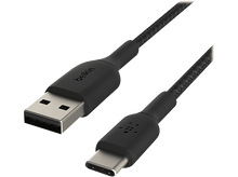Charger l&#39;image dans la galerie, Câble USB-C noir avec la marque Belkin, connecteurs à chaque extrémité.
