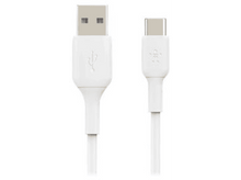 Charger l&#39;image dans la galerie, Câble blanc USB vers USB-C. USB à gauche, USB-C à droite. Marque Belkin.
