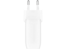 Charger l&#39;image dans la galerie, Un chargeur de téléphone blanc avec deux broches sur fond blanc.
