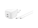 BELKIN Chargeur rapide BoostCharge Pro 50W double USB-C blanc