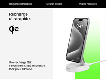 Charger l&#39;image dans la galerie, BELKIN Chargeur sans fil Boostcharge Pro Magnetic Convertible Qi2 15W Blanc (WIA008vfWH)
