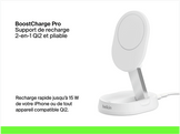 BELKIN Chargeur sans fil Boostcharge Pro Magnetic Convertible Qi2 15W Blanc (WIA008vfWH)