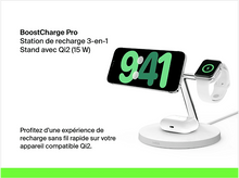 Charger l&#39;image dans la galerie, BELKIN Chargeur sans fil Boostcharge Pro Magsafe 3-en-1 Qi2 15W Blanc (WIZ009vfWH-V2)
