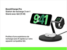 Charger l&#39;image dans la galerie, BELKIN Chargeur sans fil Boostcharge Pro Magsafe 3-en-1 Qi2 15W Noir (WIZ009vfBK-V2)
