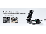 BELKIN Chargeur sans fil BoostCharge Qi2 15W Pied Magnétique 3-in-1 Noir (WIZ029vfBK)