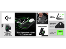 Charger l&#39;image dans la galerie, BELKIN Chargeur sans fil BoostCharge Qi2 15W Pied Magnétique 3-in-1 Noir (WIZ029vfBK)
