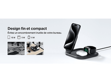 Charger l&#39;image dans la galerie, BELKIN Chargeur sans fil BoostCharge Qi2 15W Pied Magnétique 3-in-1 Noir (WIZ029vfBK)
