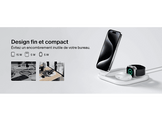 BELKIN Chargeur sans fil BoostCharge Qi2 15W Pied Magnétique 3-in-1 Blanc (WIZ029vfWH)