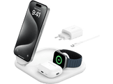 BELKIN Chargeur sans fil BoostCharge Qi2 15W Pied Magnétique 3-in-1 Blanc (WIZ029vfWH)