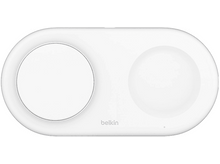 Charger l&#39;image dans la galerie, BELKIN Chargeur sans fil magnétique Boostcharge PRO 2-en-1 Qi2 15W Blanc (WIZ021vfWH)
