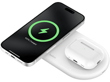 Charger l&#39;image dans la galerie, BELKIN Chargeur sans fil magnétique Boostcharge PRO 2-en-1 Qi2 15W Blanc (WIZ021vfWH)
